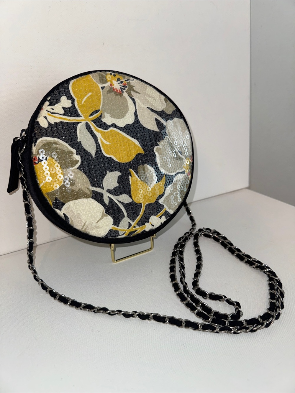 Vera Bradley Shimmer Evening Bag Retired Dogwood - Picture 3 of 6